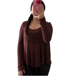 Windsor Maroon Scoop Neck Lightweight Layering Sweater Size Small